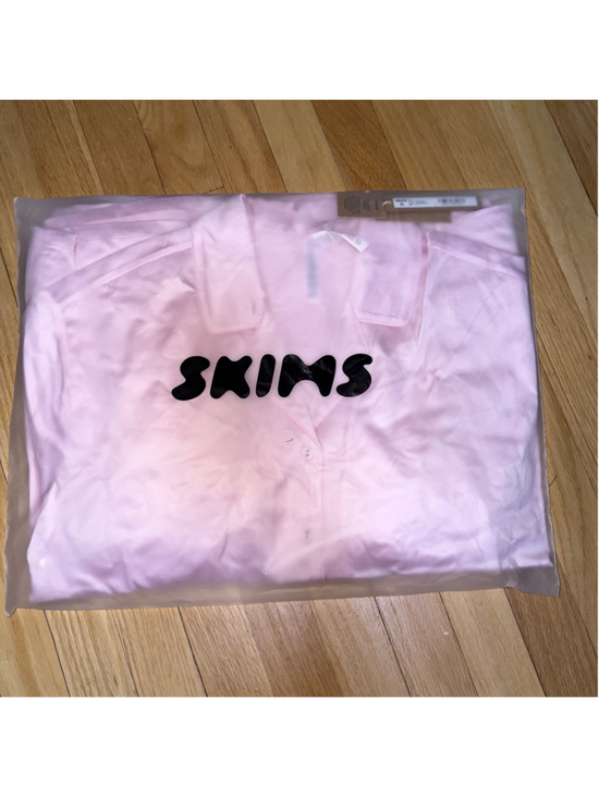 SKIMS Other - SKIMS Silk Feather Trim Long Pajama Set M Cherry Blossom SKU712